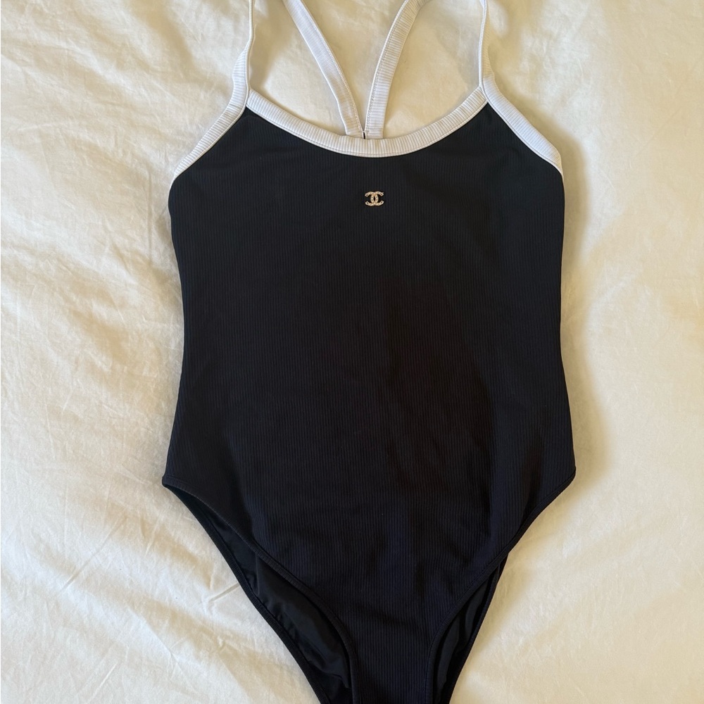 CHANEL Black and White Swimsuit